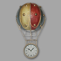 Metal Vintage Hot Air Balloon Clock