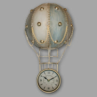 Metal Vintage Hot Air Balloon Clock