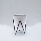 Polystyrene Planter - Pot W/ Stand (White)