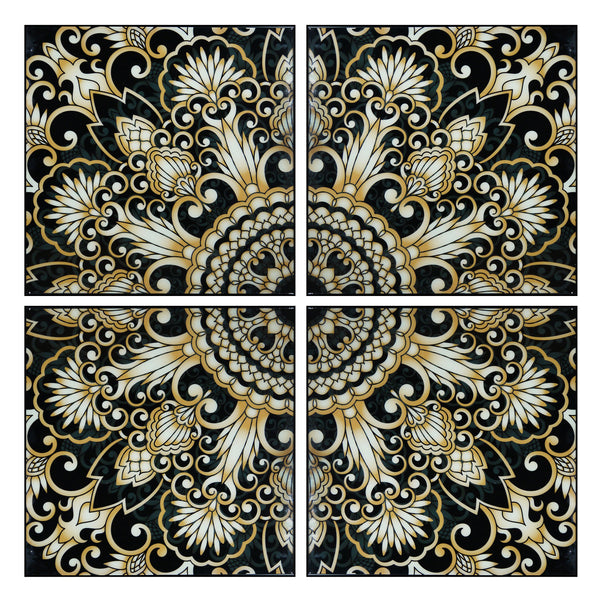 Print On Glass - Griechisch Mandala (Set Of 4)